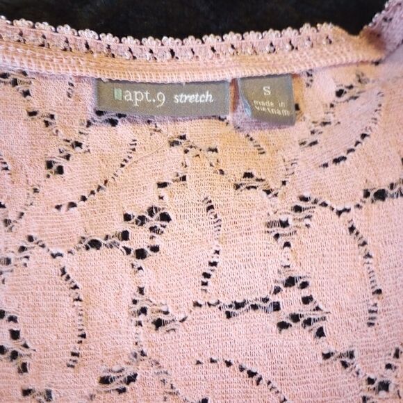 Apt 9 blush lace top with bow tie at waist - Picture 7 of 9